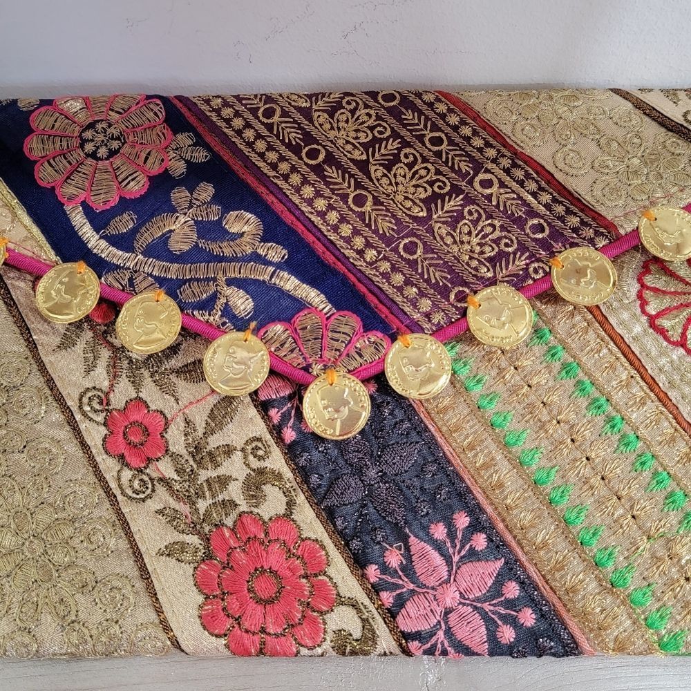 Upcycled vintage fabric clutch